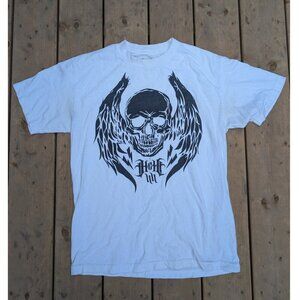 Vintage Hart & Huntington Skull Graphic T-Shirt – White, Size M